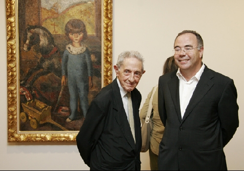 O alcalde con Isaac Díaz Pardo na inauguración da exposición da Fundación Jove